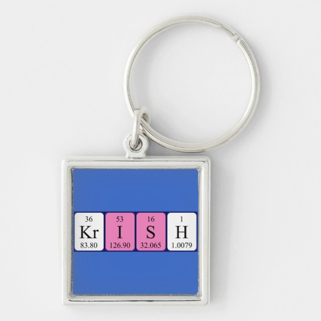 Krish periodic table name keyring (Front)