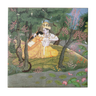 Krishna and Radha Ceramic Tile