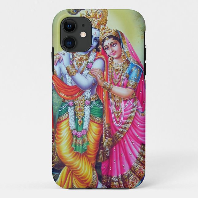Krishna and Radha, Divine Couple Cell Phone Cover (Back)