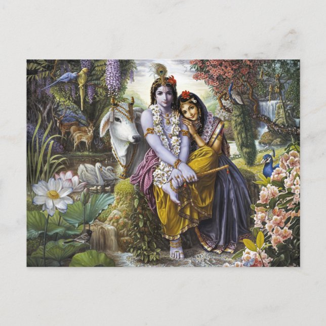 Krishna and Radha postcard (Front)