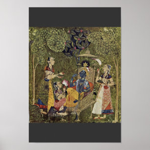 Krishna And The Girls By Indischer Maler Um 1710 ( Poster