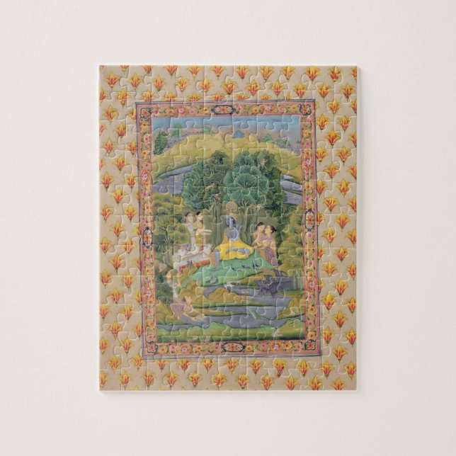 Krishna and the Gopis (gouache on paper) Jigsaw Puzzle (Vertical)