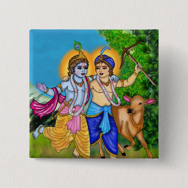Krishna Balram Button (Front)