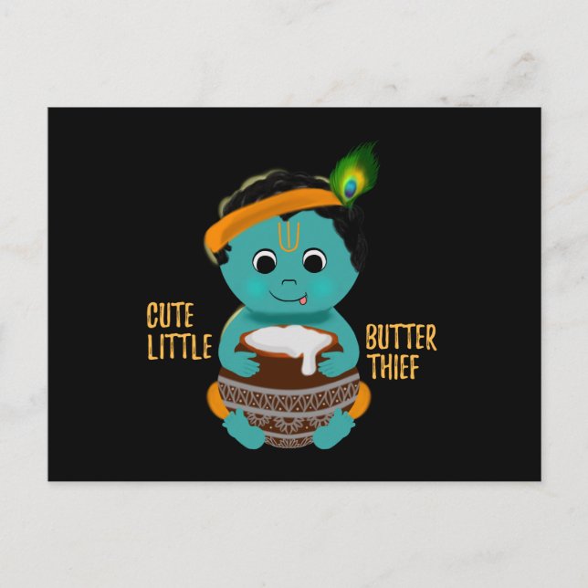 Krishna cards  Baby Krishna art postcards Spritual (Front)