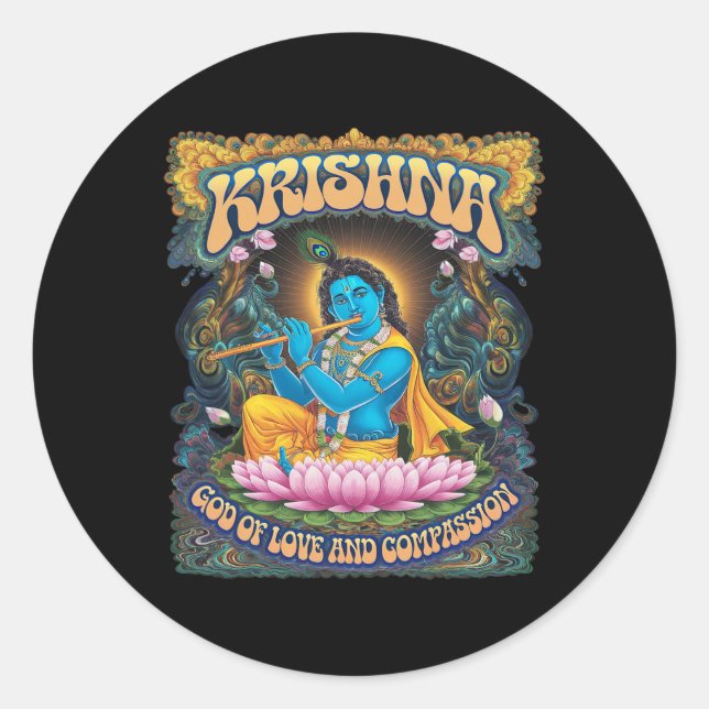 Krishna Hinduism  Classic Round Sticker (Front)