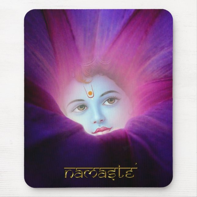Krishna Morning Glory Mouse Pad (Front)