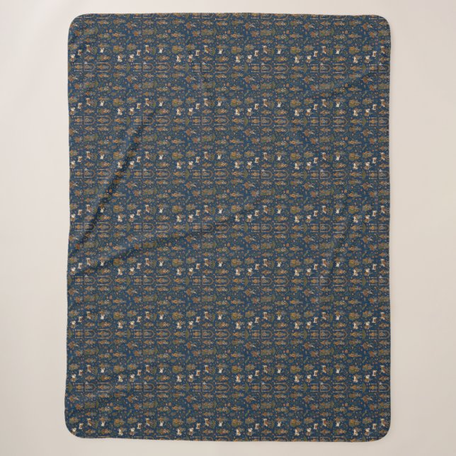 Krishna Pattern Sherpa Blanket (Front)