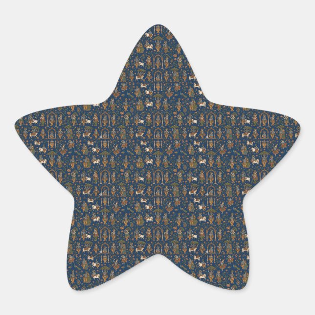 Krishna Pattern Star Sticker (Front)