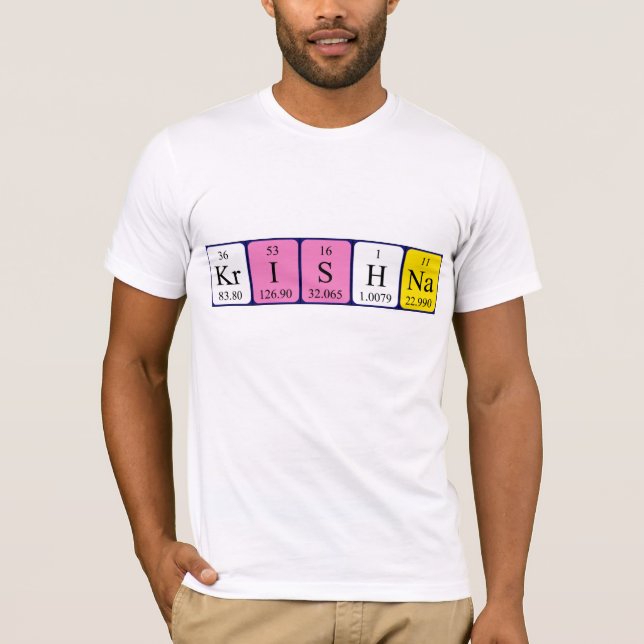 Krishna periodic table name shirt (Front)