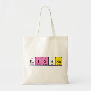 Krishna periodic table name tote bag