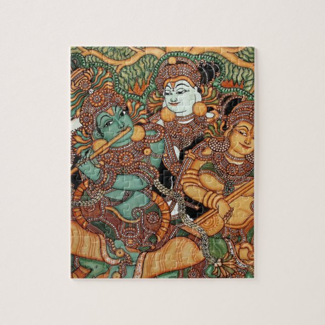 KRISHNA PLAYING THE FLUTE JIGSAW PUZZLE (Vertical)