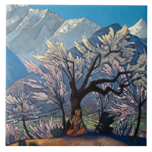 “Krishna - Spring in Kulu” by Nicholas Roerich Ceramic Tile