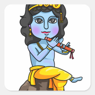 Krishna Square Sticker