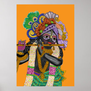 Krishna Wall Clock Poster