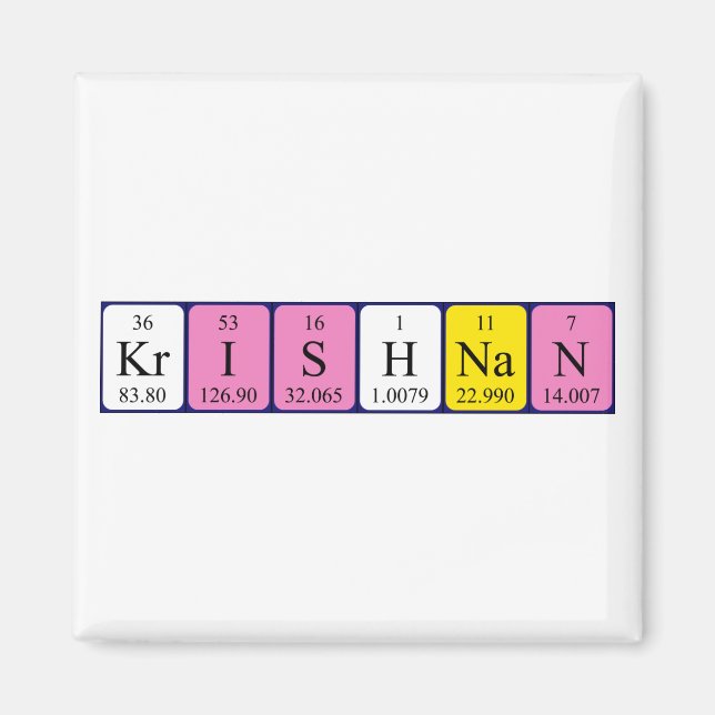 Krishnan periodic table name magnet (Front)