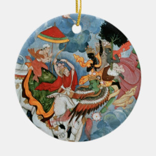 Krishna's combat with Indra, c.1590 Ceramic Ornament