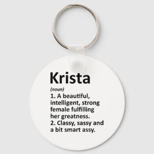 Krista Definition Personalised Name Funny Christma Key Ring