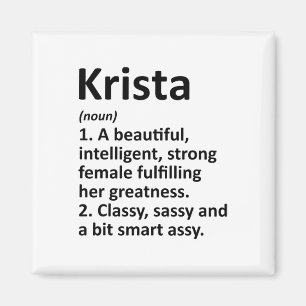 Krista Definition Personalised Name Funny Christma Magnet