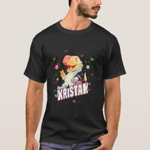 KRISTAN - Cute Boy Name with cute Dinosaur T-Shirt