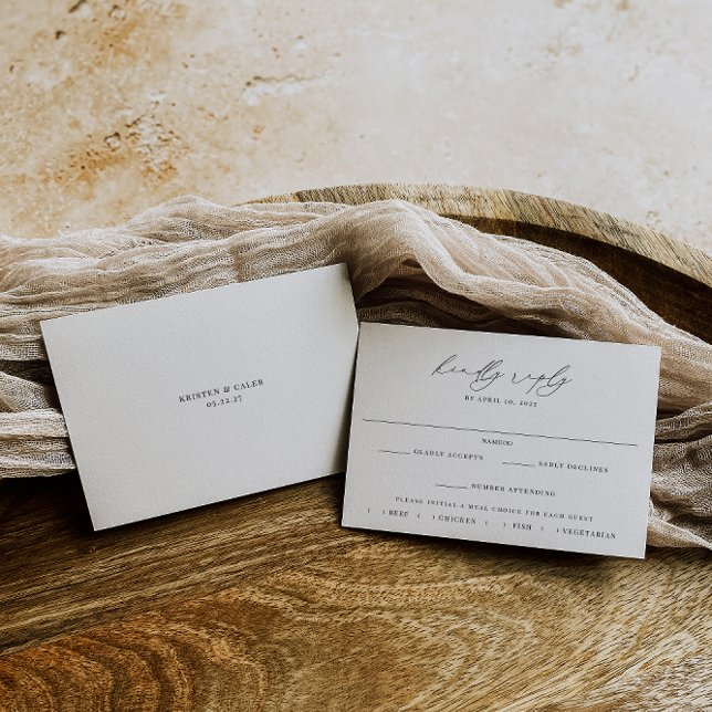 KRISTEN Minimalist Meal Choice Wedding RSVP Card (Creator Uploaded)