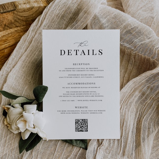 KRISTEN Minimalist Wedding Details Card (Creator Uploaded)