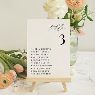 KRISTEN Modern Minimalist Table Number Card