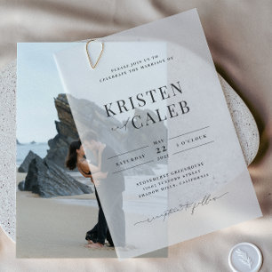 KRISTEN Modern Minimalist Wedding  Vellum Invitations