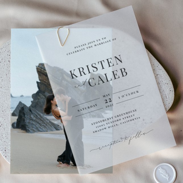 KRISTEN Modern Minimalist Wedding  Vellum Invitations (Creator Uploaded)