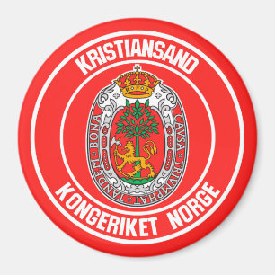 Kristiansand Round Emblem Magnet