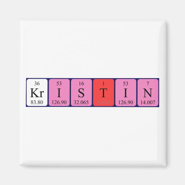 Kristin periodic table name magnet (Front)