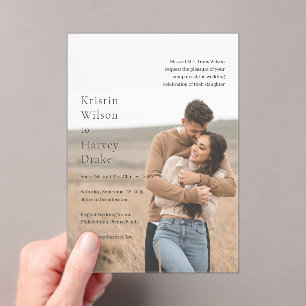 Kristin Photo Modern Wedding Acrylic Invitations
