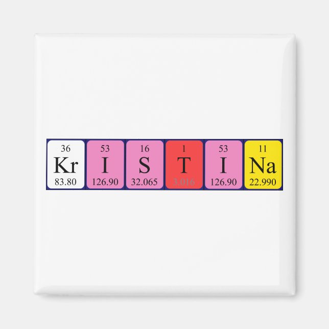 Kristina periodic table name magnet (Front)