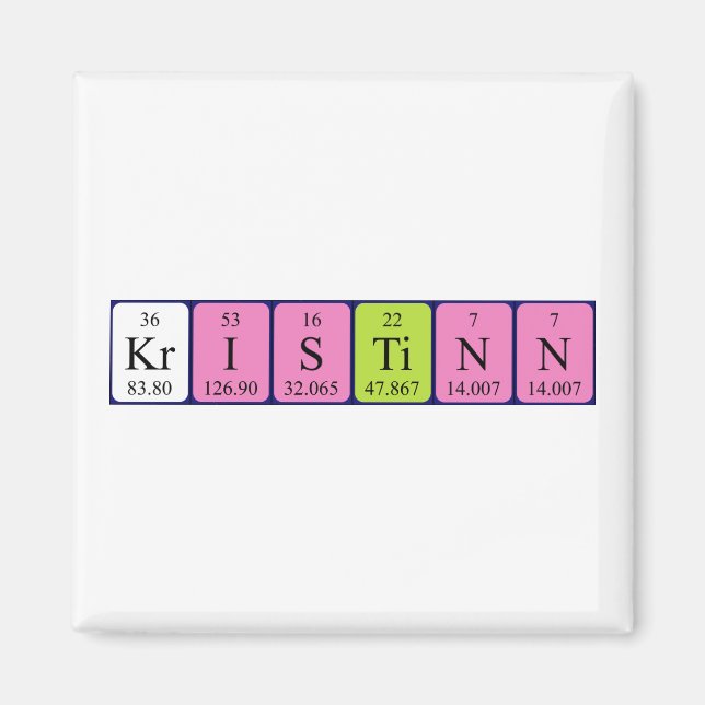 Kristinn periodic table name magnet (Front)