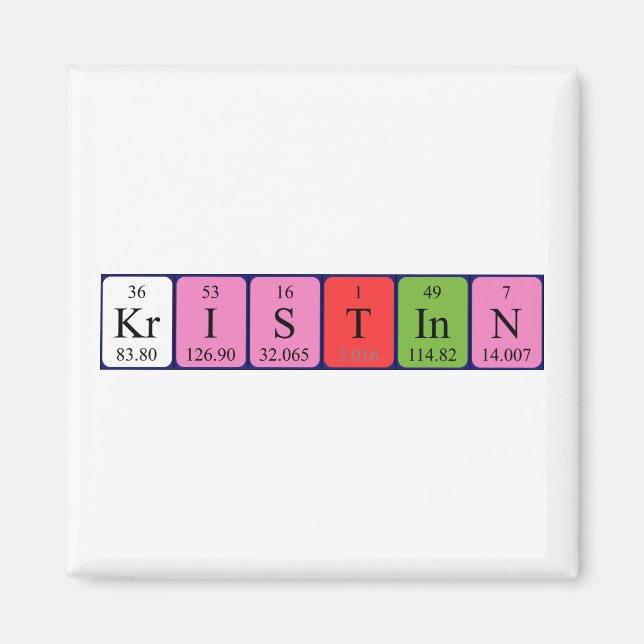 Kristinn periodic table name magnet (Front)