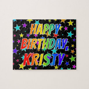 "KRISTY" First Name, Fun "HAPPY BIRTHDAY" Jigsaw Puzzle