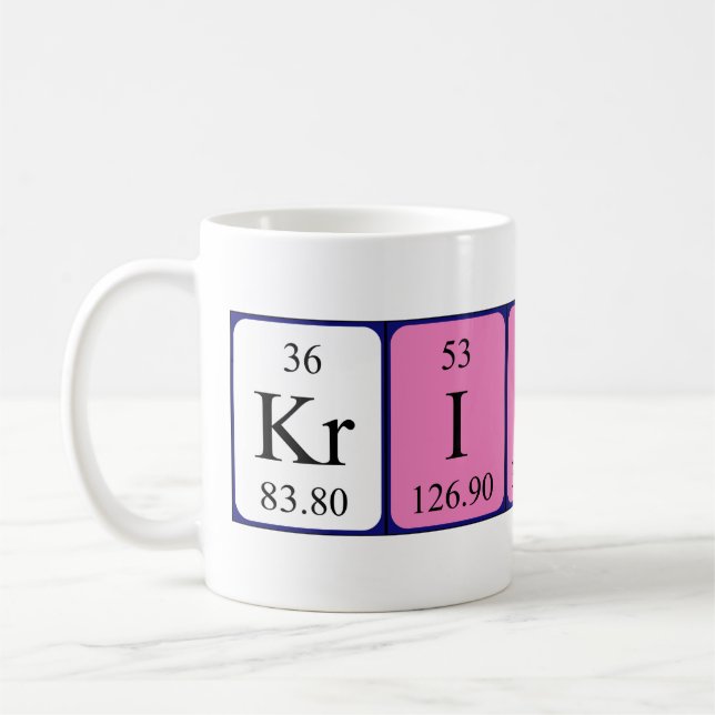 Kristy periodic table name mug (Left)