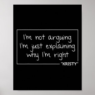 Kristy Quote Personalised Name Funny Birthday Gift Poster