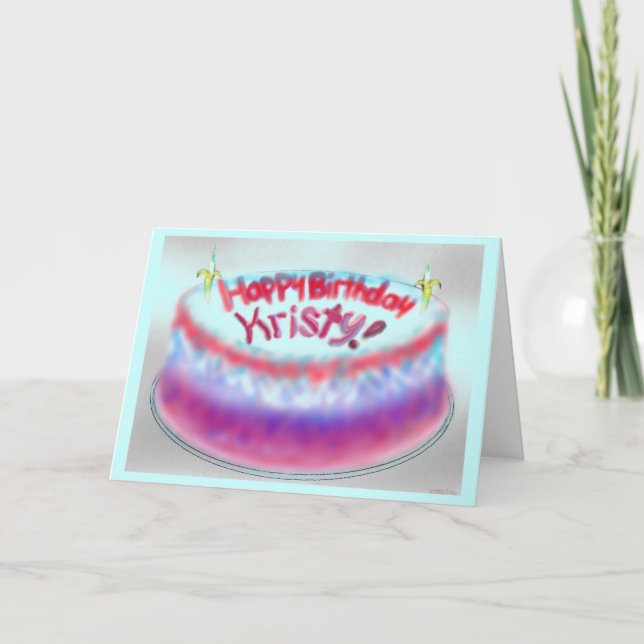 Kristy's Birthday Cake card (Front)