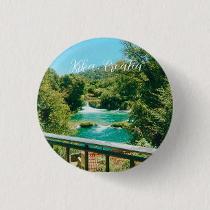 Krka, Croatia Waterfall Travel Souvenir 3 Cm Round Badge