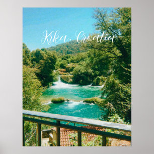 Krka, Croatia Waterfall Travel Souvenir Poster