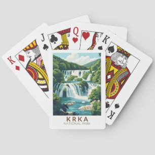 Krka National Park Croatia Illustration Travel Art Playing Cards