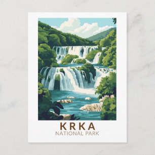 Krka National Park Croatia Illustration Travel Art Postcard