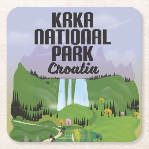 Krka National Park Croatia Square Paper Coaster