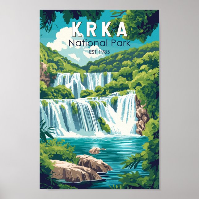 Krka National Park Croatia Travel Art Vintage Poster (Front)