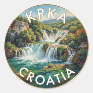 Krka National Park Croatia Waterfalls Classic Round Sticker
