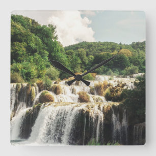 Krka National Park - waterfall Skradinski buk Square Wall Clock