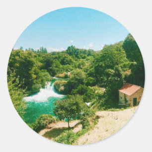 Krka Waterfall, Krka National Park, Croatia Classic Round Sticker