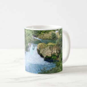 Krka Waterfalls in Croatia panorama view Coffee Mug
