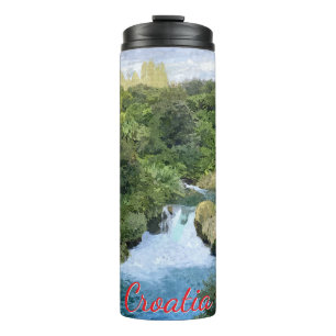 Krka Waterfalls in Croatia panorama view Thermal Tumbler