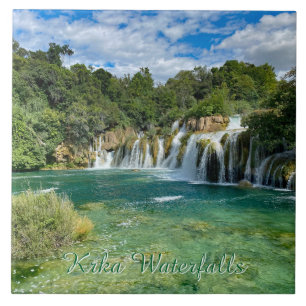 Krka Waterfalls in Croatia remote panorama travel Ceramic Tile